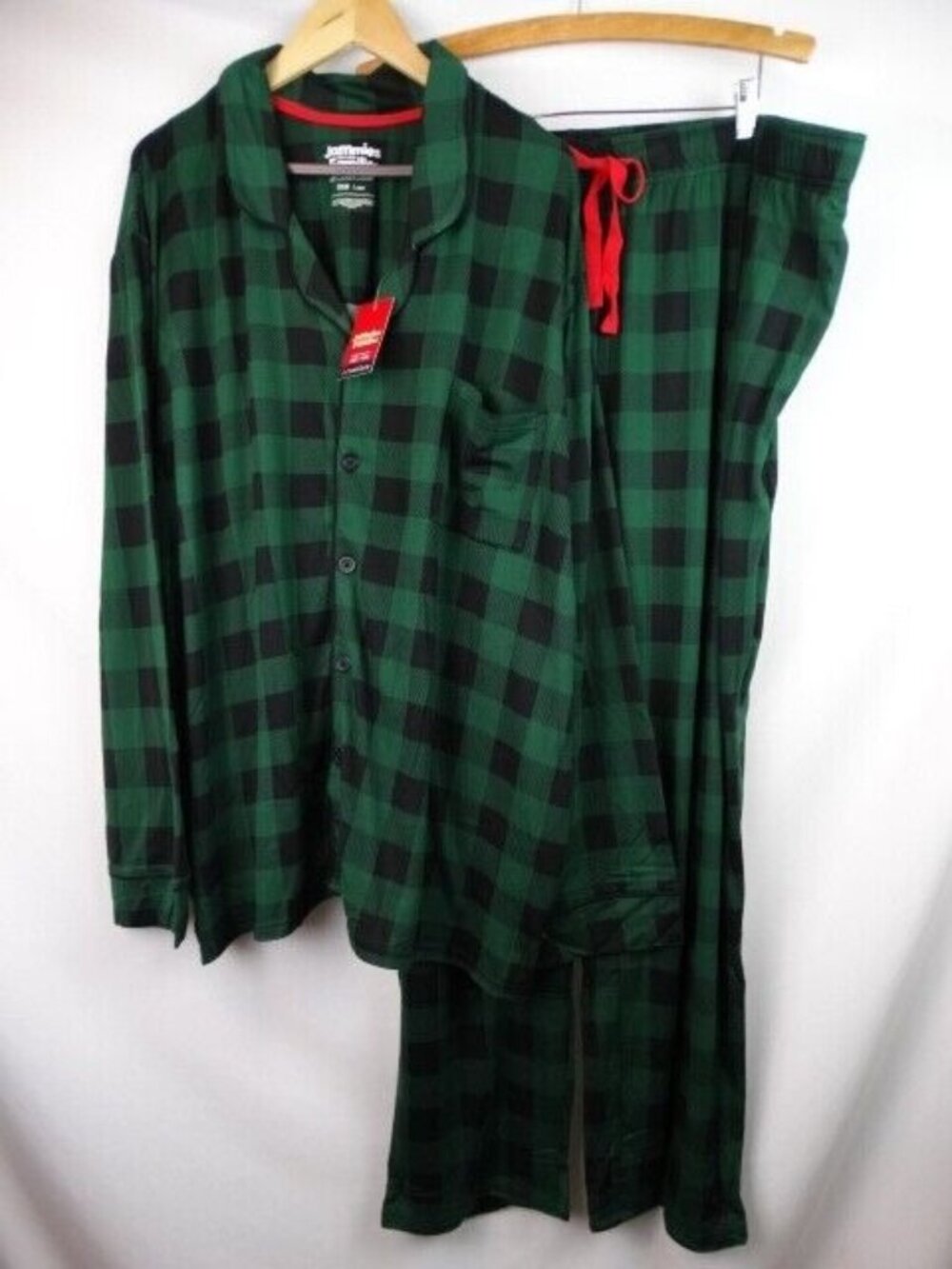 Cuddl Duds Men's Pajamas 3XB Green Plaid Christmas Jammies For Your Families